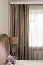 Штора Garda Decor 121GD-00003/1 Портьера Амбиция (Ambition) серая 275*260 арт. 121GD-00003/1