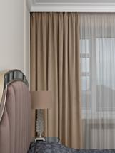 Штора Garda Decor 121GD-00027 Портьера Шелк (Silkу) 6 бежевая димаут 275*260 арт. 121GD-00027