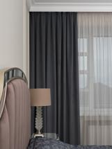 Штора Garda Decor 121GD-00032 Портьера Шелк (Silkу) 46 серая димаут 275*260 арт. 121GD-00032