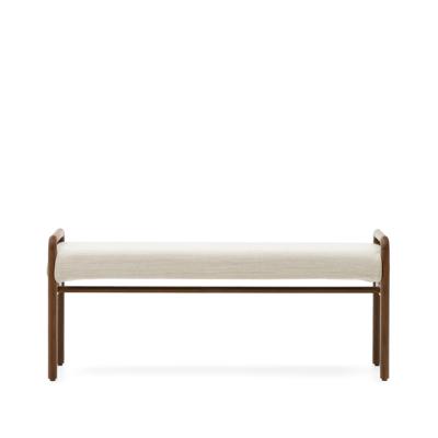 Скамья La Forma (ех Julia Grup) Скамейка Macaret со съемным чехлом из массива дуба с отделкой орех 120 см арт. 191522