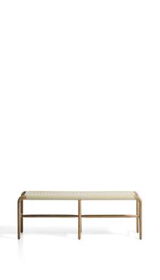 Скамья La Forma (ех Julia Grup) Скамейка Alipa из массива акации и веревки цвета экрю арт. 481351