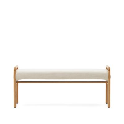 Скамья La Forma (ех Julia Grup) Скамейка Macaret со съемным чехлом из массива дуба с натуральной отделкой 120 см арт. 191520