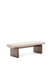 Скамья La Forma (ех Julia Grup) Topaz Скамья из бежевого шенилла и массива ясеня с отделкой под орех 150 см арт. 207951