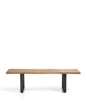 Скамья La Forma (ех Julia Grup) Скамейка Uxue из массива акации с черными стальными ножками, 160 x 45 см арт. 498928