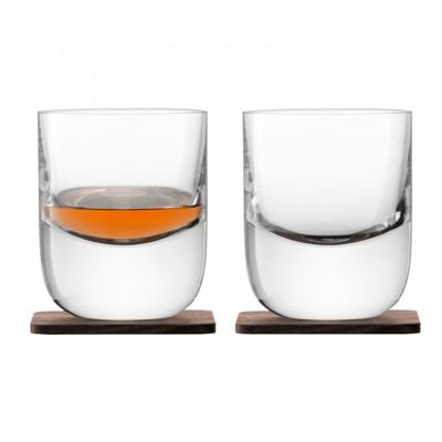 Стакан LSA International Набор стаканов с деревянными подставками renfrew whisky, 270 мл, 2 шт. арт. G1211-09-301