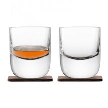 Стакан LSA International Набор стаканов с деревянными подставками renfrew whisky, 270 мл, 2 шт. арт. G1211-09-301