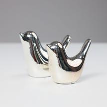 Статуэтка AksHome Статуэтки декоративные BIRDS, 2 шт, серебро арт. ZN-381611