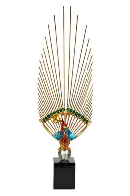 Статуэтка Garda Decor 55RD6932 Статуэтка  "Жар-птица" с золотым хвостом" 20*9*66см арт. 55RD6932