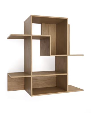 Стеллаж La Forma (ех Julia Grup) Модульный стеллаж Ina из шпона дуба с натуральной отделкой 80 x 80 см арт. 261909