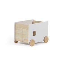 Стеллаж La Forma (ех Julia Grup) Тележка для хранения Bianina из массива натуральной сосны FSC и белого МДФ арт. 113300