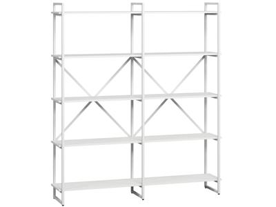 Стеллаж LoftyHome Стеллаж Мальборк 160 Белый Альпийский с белым основанием лофт арт. 1628117