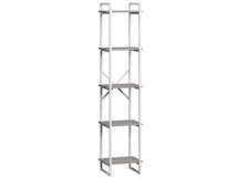 Стеллаж LoftyHome Стеллаж Мальборк 40 Смоук с белым основанием лофт арт. 1627895