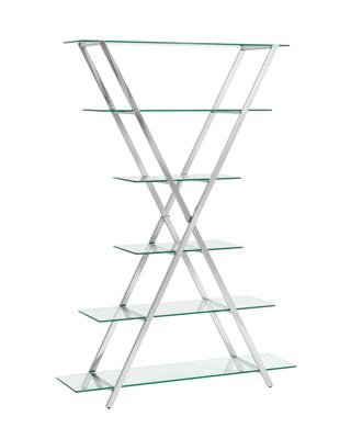 Стеллаж Stool Group Стеллаж Гейт прозрачное стекло сталь серебро арт. УТ000036349