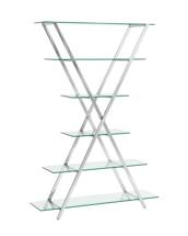 Стеллаж Stool Group Стеллаж Гейт прозрачное стекло сталь серебро арт. УТ000036349