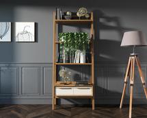 Стеллаж Этажерка Узкий стеллаж "Bruni white" с двумя ящиками арт BR30WH арт. BR30WH