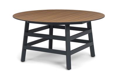 Стол 4SIS "Рио" стол из HPL круглый Ø160см, H75, цвет столешницы "дуб" арт. OAK-D160-H75-St-RIO(R7024SH)-4sis