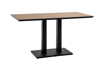 Стол 4SIS "Каффе" обеденный стол из HPL 140х70см, цвет "дуб", подстолье двойное черное арт. OAK-140-70-M500