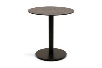 Стол 4SIS "Каффе" стол из HPL круглый Ø70см, цвет "серый мрамор", подстолье стальное арт. D3102H-R70-CHIN(MF-01)