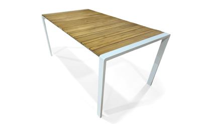 Стол 4SIS "Альпы" обеденный стол с тиковой столешницей и алюминиевым каркасом арт. RY-8096S