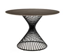 Стол 4SIS "Луна" стол интерьерный круглый обеденный из керамики, цвет черный матовый арт. DT-2015 black