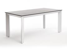 Стол 4SIS "Венето" обеденный стол из HPL 160х80см, цвет "серый гранит", каркас белый арт. RC658-160-80-B white