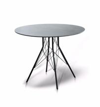Стол 4SIS "Конте" интерьерный стол из HPL круглый Ø90см, цвет "серый гранит" арт. RC658-R90-SHT-TU2-1(TU24)