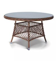 Стол 4SIS "Эспрессо" плетеный круглый стол, диаметр 118 см, цвет коричневый арт. YH-T1661G brown