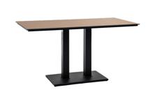 Стол 4SIS "Каффе" обеденный стол из HPL 140х70см, цвет "дуб", подстолье двойное черное арт. OAK-140-70-M500