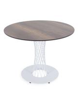 Стол 4SIS "Диего" обеденный стол из HPL круглый Ø100см, цвет "дуб", каркас белый арт. OAK-R100-SHT-TU3-1 white