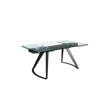 Стол Angel Cerda Прямоугольный раздвижной обеденный стол 1150 из стекла и черной стали арт. 273126