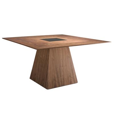 Стол Angel Cerda Квадратный обеденный стол MI1412 /1079 из ореха со вставкой из черного стекла арт. 098806