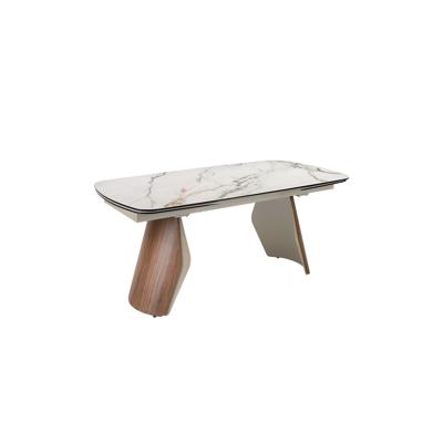 Стол Angel Cerda Раздвижной обеденный стол 1193 из керамики в мраморной отделке, стали и ореха арт. 482037