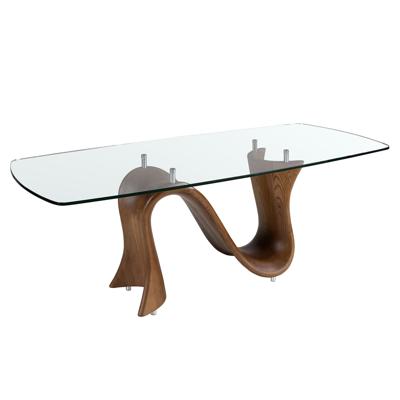 Стол Angel Cerda Овальный обеденный стол 1197 из закаленного стекла и ореха арт. 504094