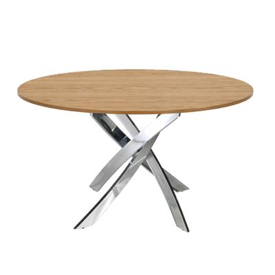 Стол Angel Cerda Круглый обеденный стол 1061-Ø120 из дуба и хромированной стали арт. 504120