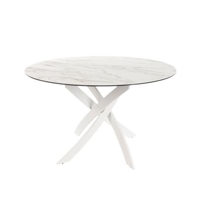 Стол Angel Cerda Круглый обеденный стол 1138-Ø120 из мраморной керамики и белой стали арт. 504122