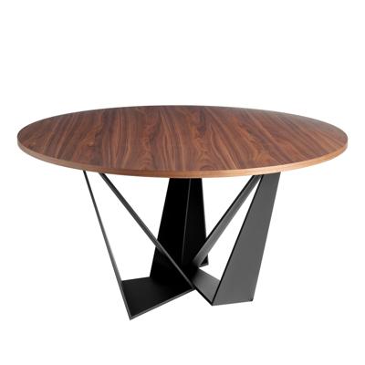 Стол Angel Cerda Круглый обеденный стол 1046-Ø140 из орехового дерева и черной стали арт. 504124