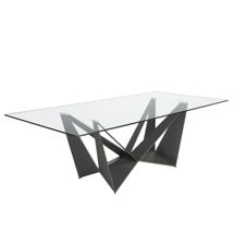 Стол Angel Cerda Прямоугольный обеденный стол 1128/CT2061-RECT-NE 180x95 стеклянный с черными ножками арт. 160512