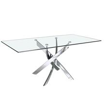 Стол Angel Cerda Стол обеденный прямоугольный F2133 /1061 стекло 140x95 с ножками из нержавеющей стали арт. 077752
