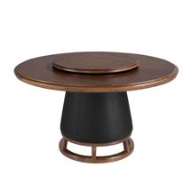 Стол Angel Cerda Круглый обеденный стол 1168 из темного ореха и обивкой из экокожи арт. 423549