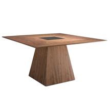 Стол Angel Cerda Квадратный обеденный стол MI1412 /1079 из ореха со вставкой из черного стекла арт. 098806