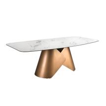 Стол Angel Cerda Овальный обеденный стол 1172 из белой керамики и бронзовой стали арт. 419861