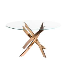 Стол Angel Cerda Круглый обеденный стол 1169 из стекла и стали цвета розового золота Ø120 арт. 420822