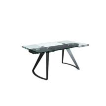 Стол Angel Cerda Прямоугольный раздвижной обеденный стол 1150 из стекла и черной стали арт. 273126