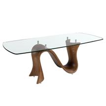 Стол Angel Cerda Овальный обеденный стол 1197 из закаленного стекла и ореха арт. 504094