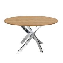 Стол Angel Cerda Круглый обеденный стол 1061-Ø120 из дуба и хромированной стали арт. 504120