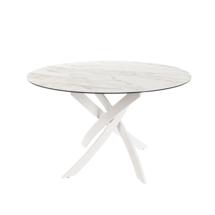 Стол Angel Cerda Круглый обеденный стол 1138-Ø120 из мраморной керамики и белой стали арт. 504122