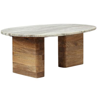 Стол Bergenson Bjorn Столик кофейный torhill, 75х52 см, бежевый/мрамор арт. BB0000863