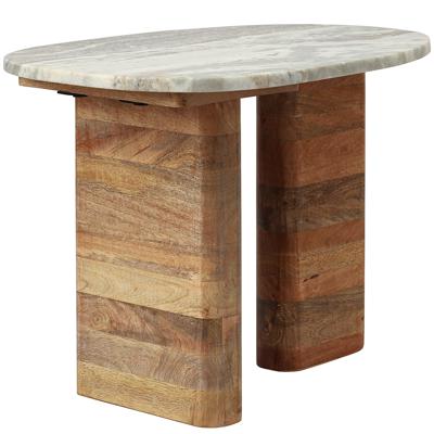 Стол Bergenson Bjorn Столик приставной torhill, 38x35 см, бежевый/мрамор арт. BB0000862