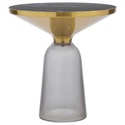 Стол Bergenson Bjorn Столик кофейный odd, D50 см, мрамор/черный арт. MZTBL_CGLSBLK_50