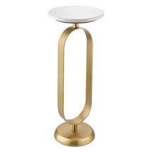 Стол Bergenson Bjorn Столик приставной svein, D25,5 см, мрамор/золотой арт. BB0000273